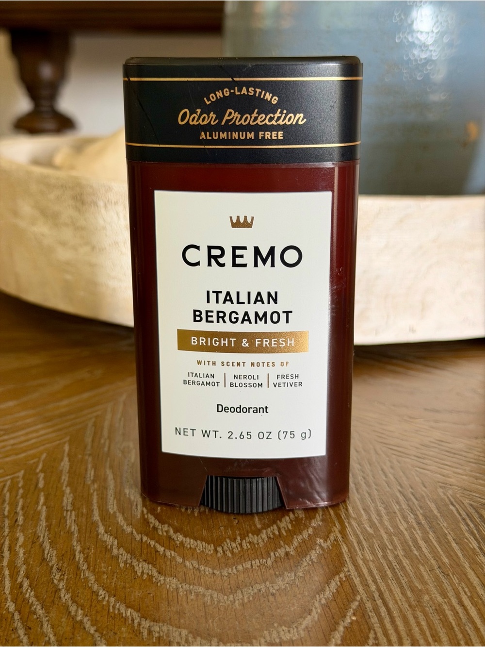 Cremo Italian Bergamot Deodorant Stick - Bright & Fresh, Brown